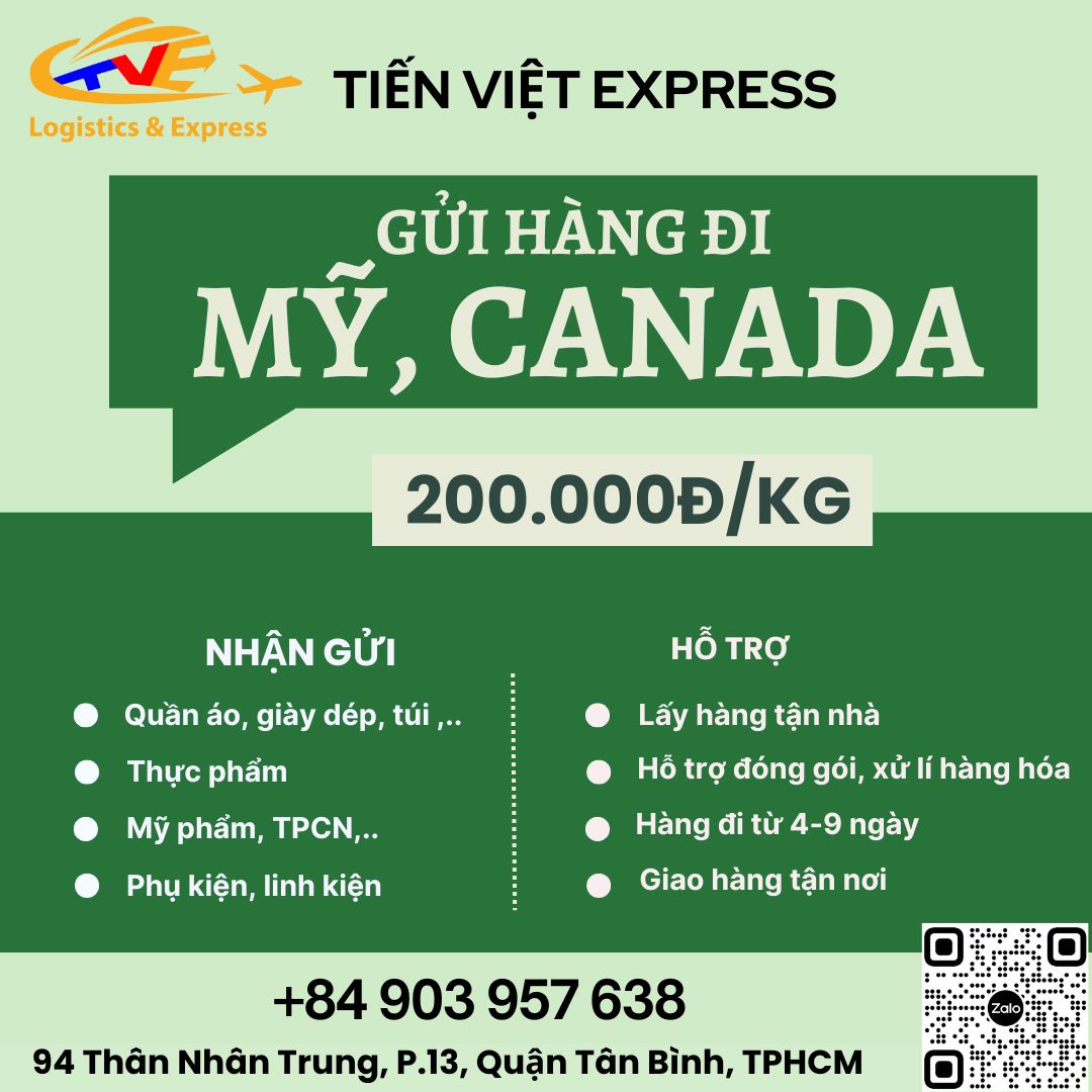 Gửi hàng đi USA, Canada - Tiến Việt Express